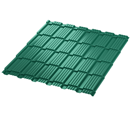 Металлочерепица Каскад 1185/1150x0,4 мм, 6005 зеленый мох глянцевый
