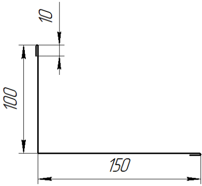 Планка примыкания верхняя 100x150x2000 мм, 7047 телегрей 4 глянцевый