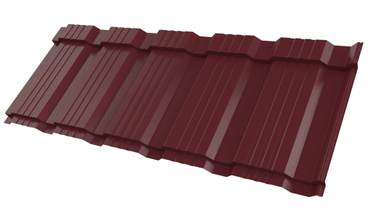 Металлочерепица Каскад 1185/1150x0,5 мм, 3005 винно-красный глянцевый