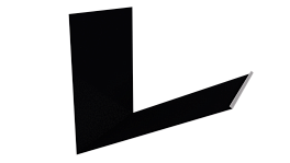 Планка примыкания верхняя к трубе фальц 250x210 мм, 9005 черный янтарь глянцевый