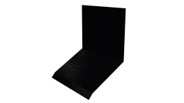 Планка примыкания верхняя к стене фальц 150x130x20 мм, 9005 черный янтарь глянцевый