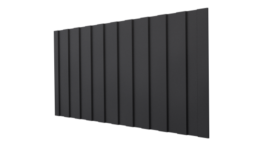 Профнастил С8 1200/1150x0,5 мм, 9005 черный янтарь матовый