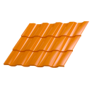 Металлочерепица Геркулес 30 1200/1150x0,5 мм, 2011 насыщенный оранжевый глянцевый