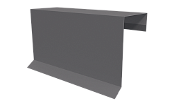 Планка торцевая фальц 65x97 мм, 7004 сигнальный серый глянцевый