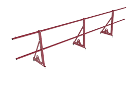 Ограждение ECONOM d-25 (круг) H-600/3,0м универ (2 трубы) ТУ, 3005 винно-красный матовый