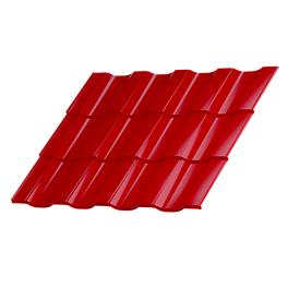 Металлочерепица Геркулес 25 1200/1150x0,5 мм, 3020 транспортный красный глянцевый