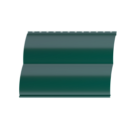 Металлосайдинг Блок хаус 383/355x0,5 мм, 6005 зеленый мох глянцевый
