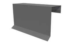 Планка торцевая фальц 65x97 мм, 9006 бело-алюминиевый глянцевый