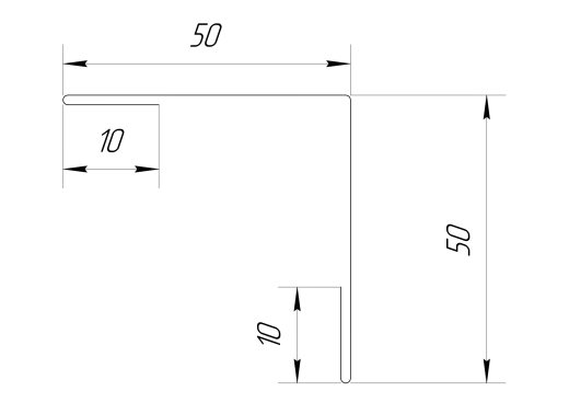 Планка угла наружного 50x50x2000 мм, 1014 слоновая кость глянцевый