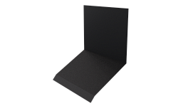 Планка примыкания верхняя к стене фальц 150x130x20 мм, 9005 черный янтарь матовый