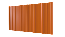 Профнастил НС16 1150/1100x0,7 мм, 2011 насыщенный оранжевый глянцевый