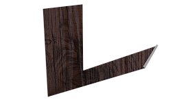 Планка примыкания верхняя к трубе фальц 250x210 мм, Морёный дуб 3D