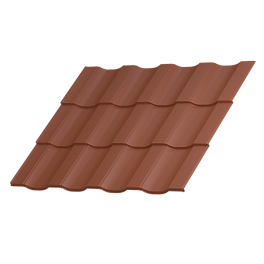 Металлочерепица Геркулес 25 1200/1150x0,5 мм, 8004 медно-коричневый матовый