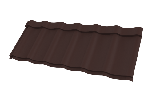 Металлочерепица Супермонтеррей 1180/1100x0,5 мм, 8017 шоколадно-коричневый стальной бархат