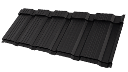Металлочерепица Каскад 1185/1150x0,5 мм, 9005 черный янтарь стальной бархат