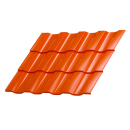 Металлочерепица Геркулес 25 1200/1150x0,45 мм, 2004 оранжевый глянцевый