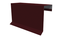 Планка торцевая фальц 65x97 мм, 3005 винно-красный глянцевый