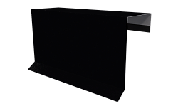 Планка торцевая фальц 65x97 мм, 9005 черный янтарь глянцевый