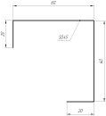 Декоративная накладка угловая 20x60x60x20 мм, Морион 3D