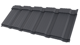 Металлочерепица Каскад 1185/1150x0,5 мм, 7024 графитовый серый матовый