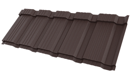 Металлочерепица Каскад 1185/1150x0,5 мм, 8017 шоколадно-коричневый матовый