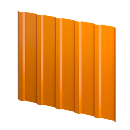 Профнастил К20 1185/1120x0,35 мм, 2011 насыщенный оранжевый глянцевый