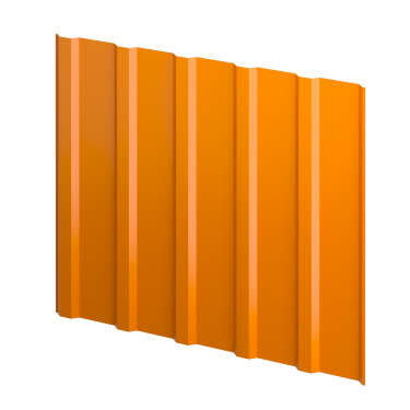 Профнастил К20 1185/1120x0,4 мм, 2011 насыщенный оранжевый глянцевый