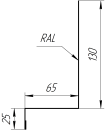 Примыкание боковое фальц 25x65x130 мм, 9003 сигнальный белый глянцевый