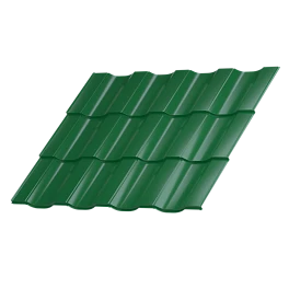 Металлочерепица Геркулес 25 1200/1150x0,4 мм, 6002 лиственно-зеленый глянцевый