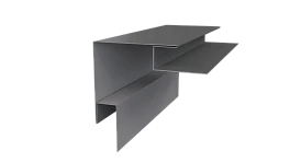 Планка угла наружного сложная Блок-хаус 110x110x2000 мм, 7037 пыльно-серый глянцевый