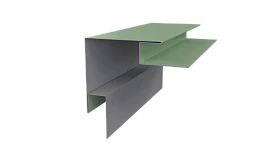 Планка угла наружного сложная Блок-хаус 110x110x2000 мм, 6019 бело-зеленый глянцевый