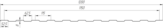 Профнастил С8 1200/1150x0,4 мм, 5021 водная синь глянцевый