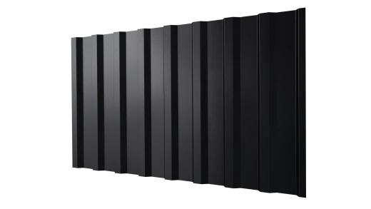 Профнастил С20B 1150/1100x0,3 мм, 9005 черный янтарь глянцевый