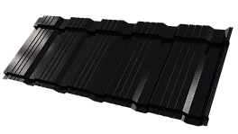 Металлочерепица Каскад 1195/1130x0,5 мм, 9005 черный янтарь глянцевый