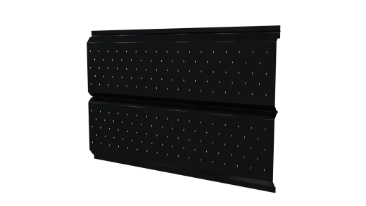 Софит Л-брус перфорированный 264/241x0,45 мм, 9005 черный янтарь глянцевый