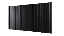 Профнастил НС16 1150/1100x0,5 мм, 9005 черный янтарь глянцевый