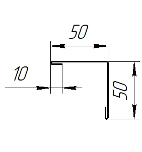 Угол наружный 50x50x2000 мм, 5005 сигнальный синий глянцевый