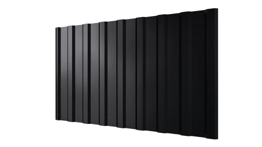 Профнастил С20R 1150/1100x0,65 мм, 9005 черный янтарь глянцевый