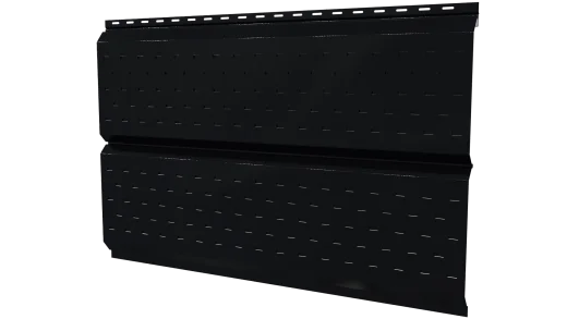 Софит Л-брус перфорированный 264/241x0,45 мм, 9005 черный янтарь глянцевый