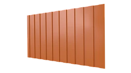 Профнастил С8 1200/1150x0,4 мм эконом, 2011 насыщенный оранжевый глянцевый