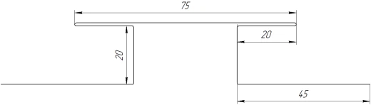 Планка стыковочная сложная 75x2000 мм, Дуб Сантана 3D