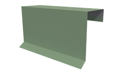 Планка торцевая фальц 65x97 мм, 6019 бело-зеленый глянцевый