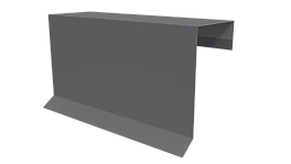 Планка торцевая фальц 65x97 мм, 7004 сигнальный серый глянцевый