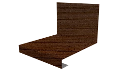 Планка примыкания нижняя к трубе фальц 140x200 мм, Золотой орех 3D