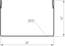 Стойка 40x60x40 мм, 5021 водная синь глянцевый