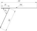Планка карнизная фальц 130x80 мм, 5015 небесно-синий глянцевый