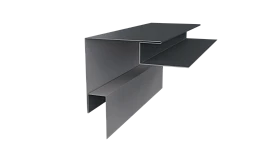 Планка угла наружного сложная Блок-хаус 110x110x2000 мм, 7011 железно-серый глянцевый