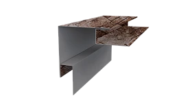 Планка угла наружного сложная Блок-хаус 110x110x2000 мм, Дикий камень