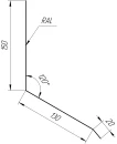 Планка примыкания верхняя к стене фальц 150x130x20 мм, 3005 винно-красный глянцевый