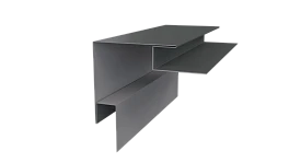 Планка угла наружного сложная Блок-хаус 110x110x2000 мм, 7005 мышино-серый глянцевый
